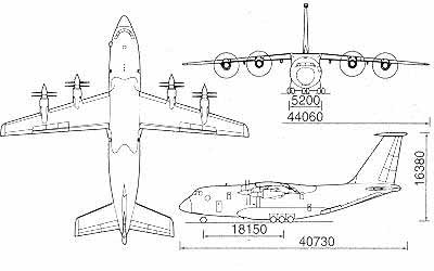 安-70大型运输机三视图