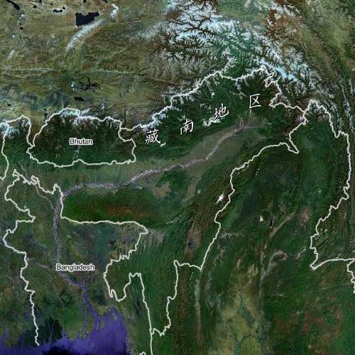 藏南地区卫星图